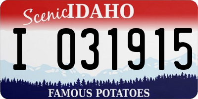 ID license plate I031915