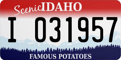 ID license plate I031957