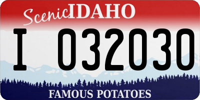 ID license plate I032030