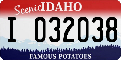 ID license plate I032038