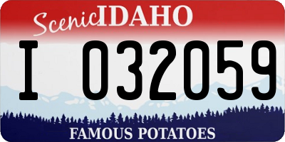 ID license plate I032059