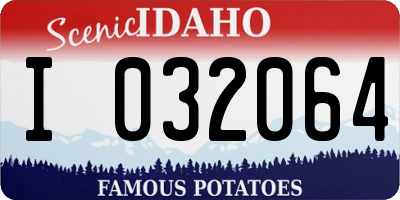 ID license plate I032064