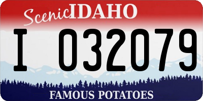 ID license plate I032079