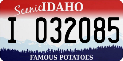 ID license plate I032085