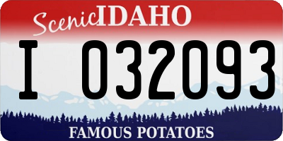 ID license plate I032093