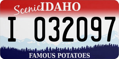 ID license plate I032097