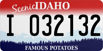 ID license plate I032132