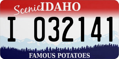 ID license plate I032141