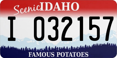 ID license plate I032157