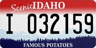 ID license plate I032159