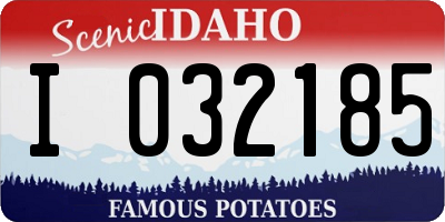 ID license plate I032185