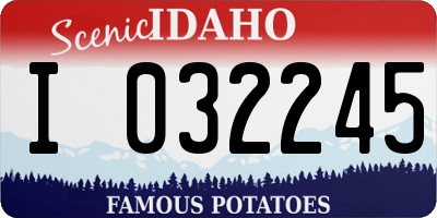 ID license plate I032245