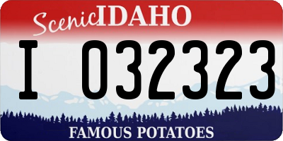 ID license plate I032323