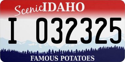 ID license plate I032325