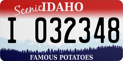 ID license plate I032348