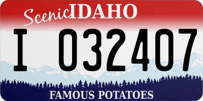 ID license plate I032407