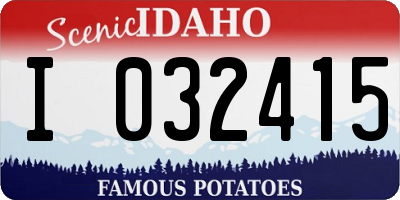 ID license plate I032415