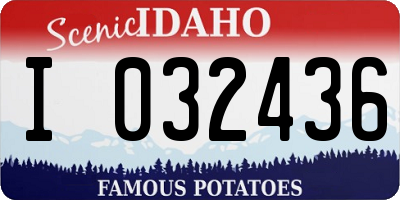 ID license plate I032436