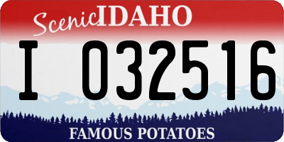 ID license plate I032516