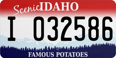 ID license plate I032586