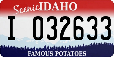 ID license plate I032633