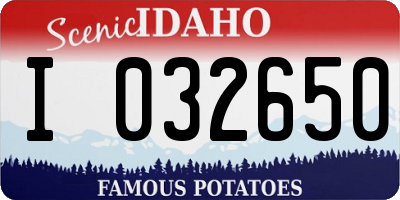 ID license plate I032650