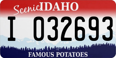 ID license plate I032693