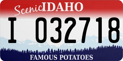 ID license plate I032718