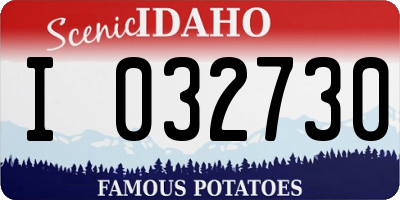 ID license plate I032730