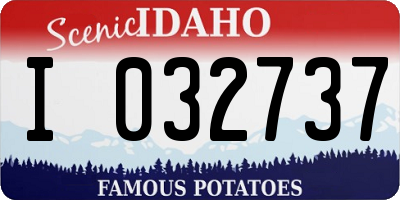 ID license plate I032737