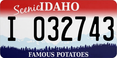 ID license plate I032743