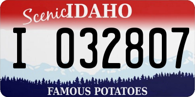 ID license plate I032807