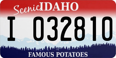 ID license plate I032810