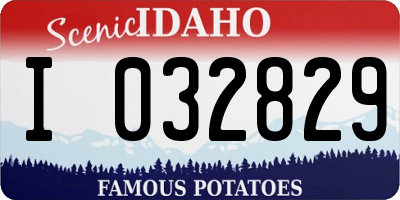 ID license plate I032829
