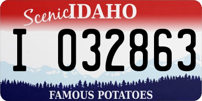 ID license plate I032863