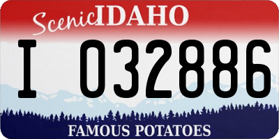 ID license plate I032886