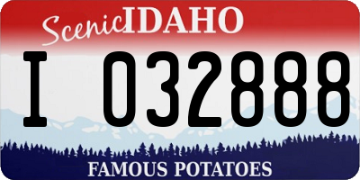 ID license plate I032888