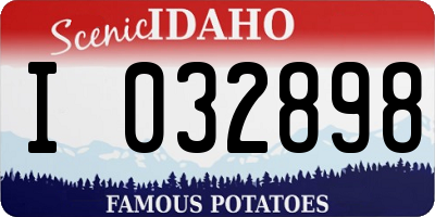 ID license plate I032898