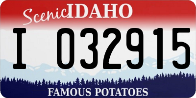 ID license plate I032915