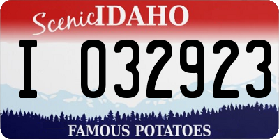 ID license plate I032923