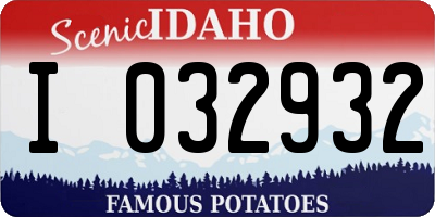 ID license plate I032932
