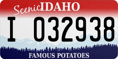 ID license plate I032938