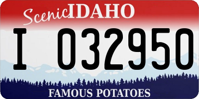ID license plate I032950