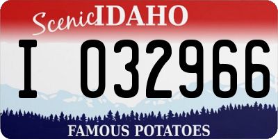 ID license plate I032966