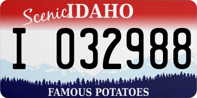 ID license plate I032988