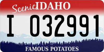 ID license plate I032991