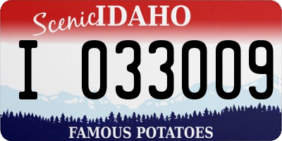 ID license plate I033009