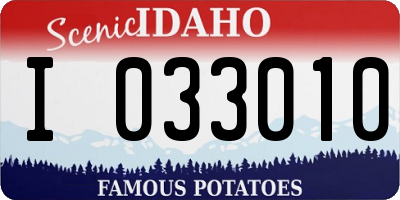 ID license plate I033010