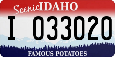 ID license plate I033020