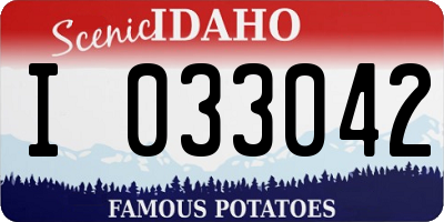 ID license plate I033042